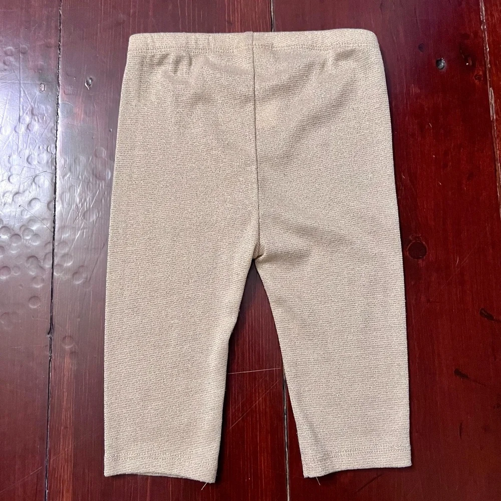 First impression white and gold sleeveless ruffled top with gold pants 24 months - Picture 6 of 9